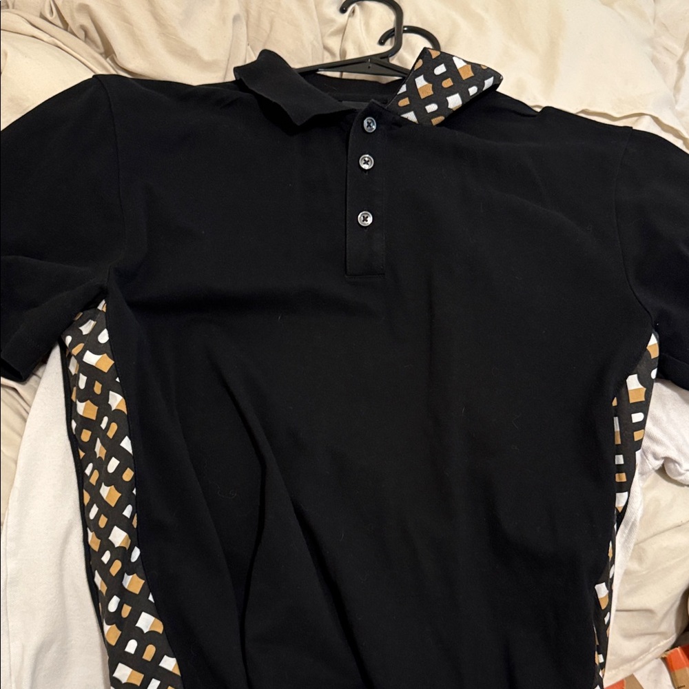 Boss Black Polo with Geometric Trim